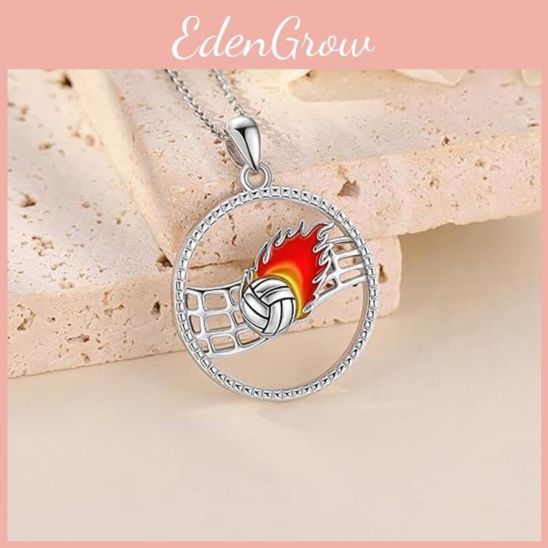 Hollow Pendant Volleyball Necklace Oil Finish Alloy Chain Enthusiasts Fashion