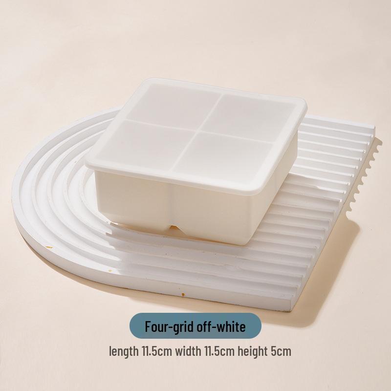 Free Shipping: Large Food-Grade Silicone Ice Cube Tray with Lid for Household Use