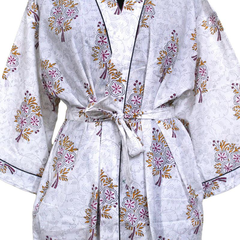 Ručně vyráběné dámské bavlněné kimono župany, noční košile, vyrobené z měkké lehké bavlněné tkaniny, noční oblečení volné velikosti #330