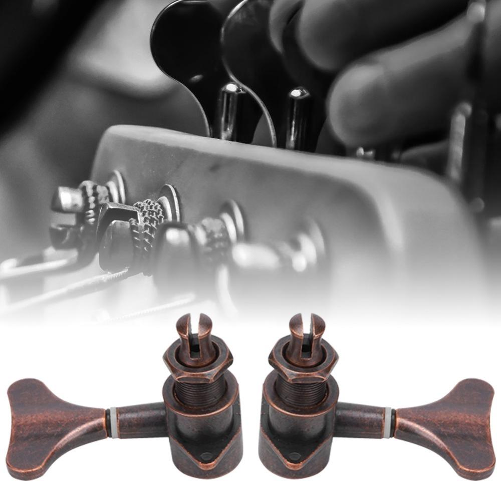 6PCS Fishtail Shaped Bass Tuning Key Pegs Metal Bass Parts Bass Tuners  Electric Bass Guitar