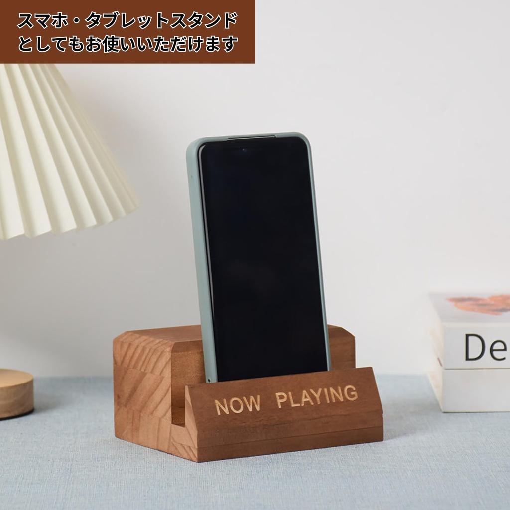 Rowaica Wooden Record Stand for LP Records, Tabletop Display Stand, Compatible with Smartphones and Tablets, Decorative Decor.