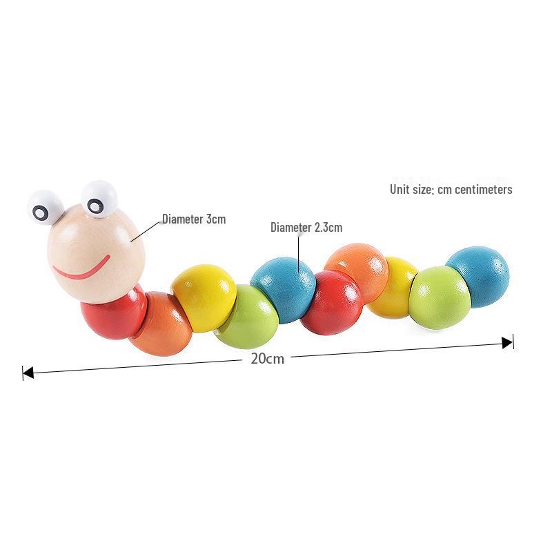 Wooden Twisty Caterpillar Toy for Infants and Toddlers (Ages 0-3)