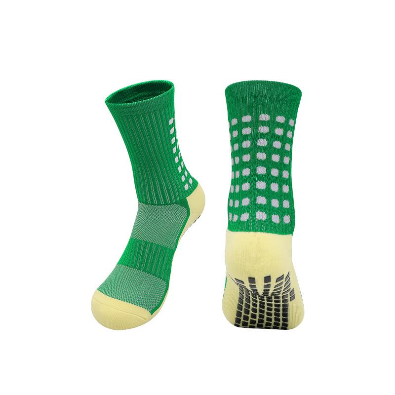 Men's Non-Slip Mid-Calf Football Socks with Thickened Towel Bottom and Silicone Grip