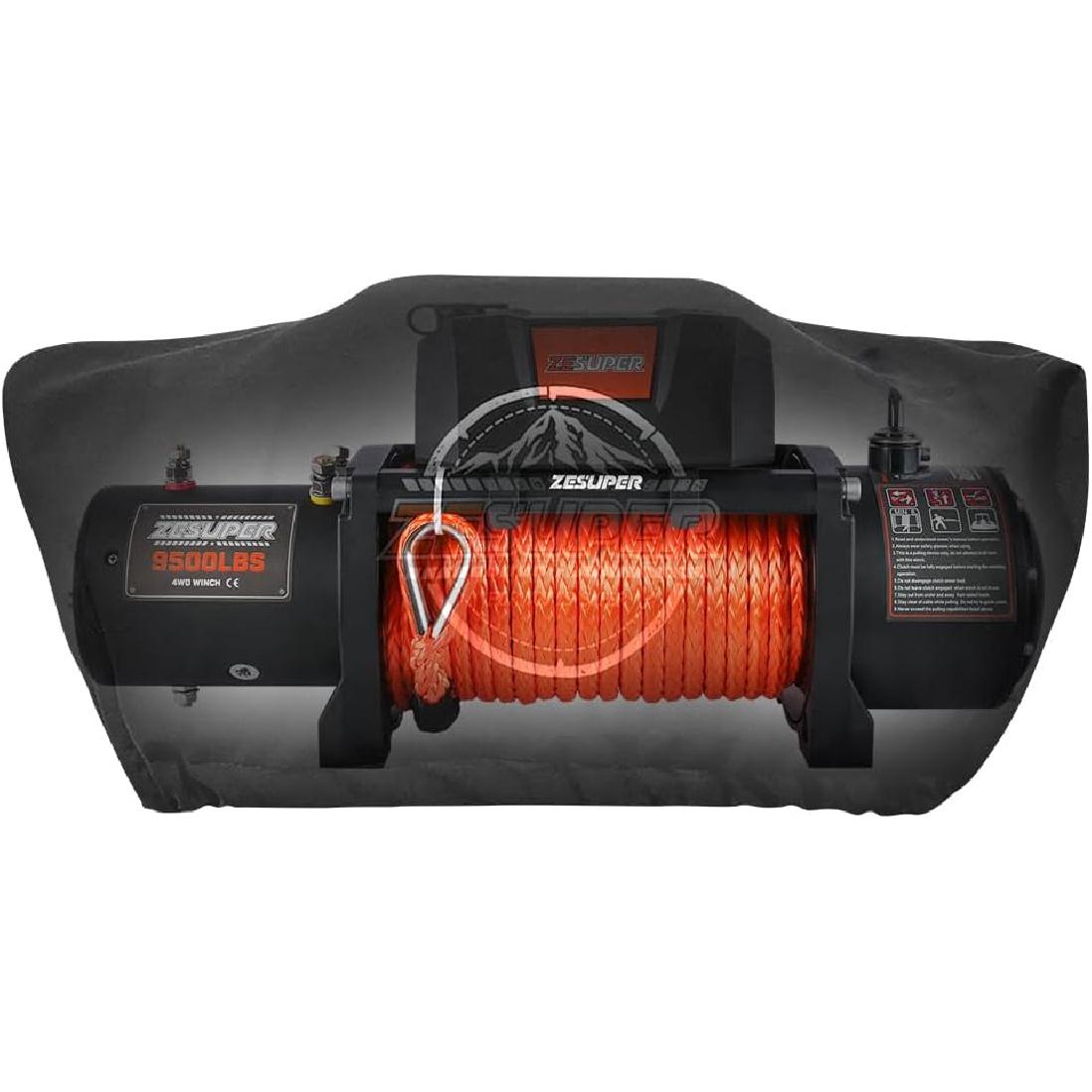 

ZESUPER Waterproof Soft Winch Cover Waterproof,Winch Protective Cover with Elastic Band Fits Most Electric Winches from 8500 to 13000 Lbs