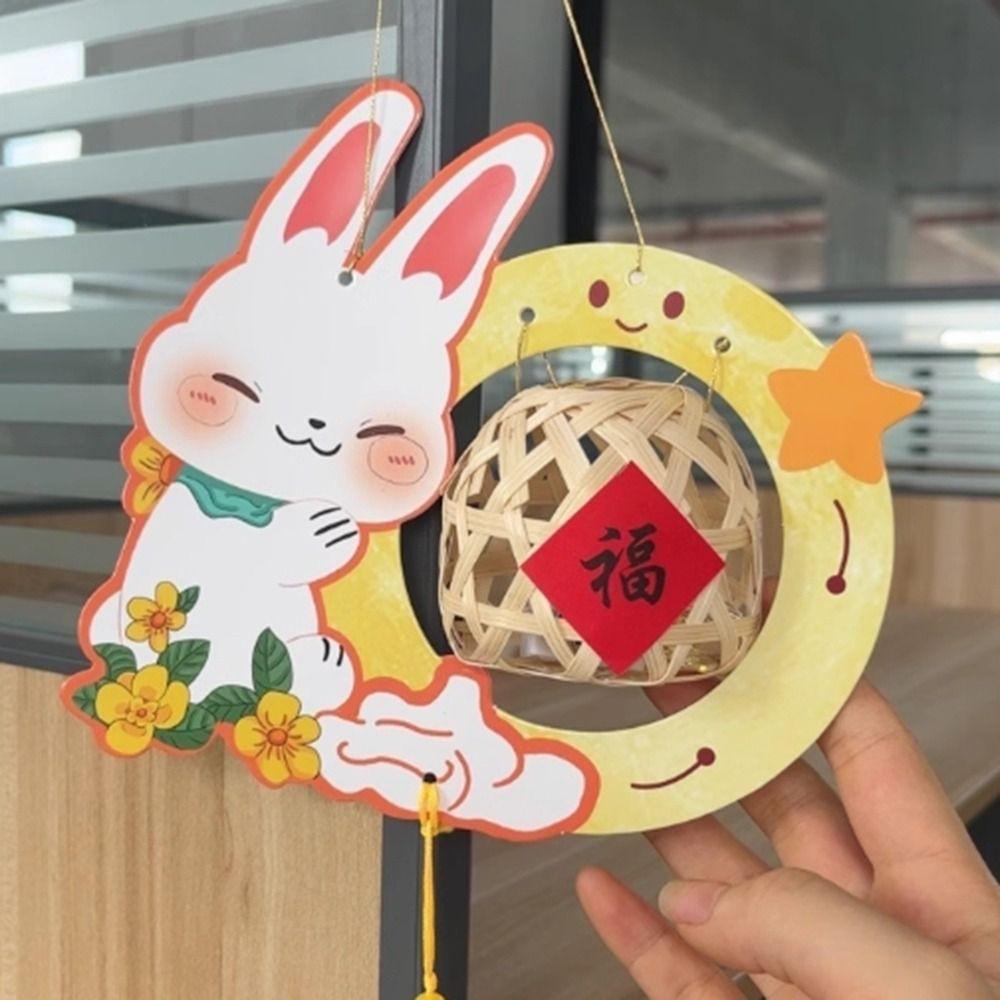 Cute Festival Lantern Material Pack Cartoon Hanging Rabbit Lamps  Women Children