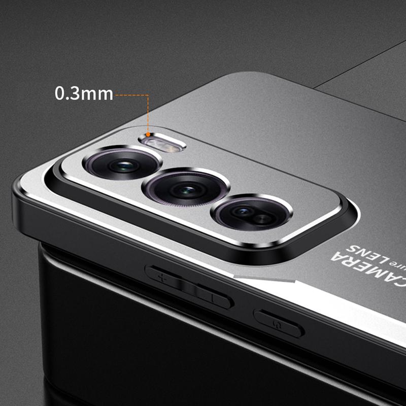 

For Oppo Reno12 5G (Global) Metal Phone Case Aluminium Alloy Back Cover Silver