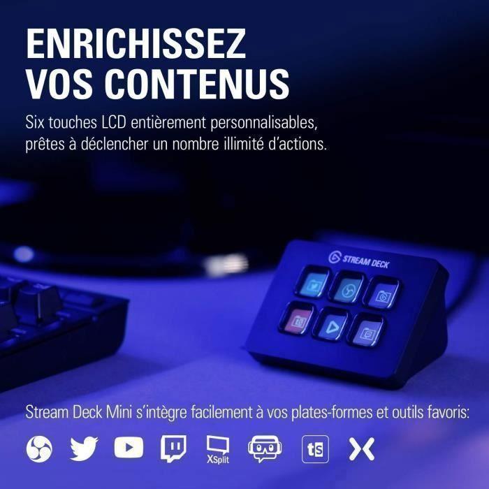 Corsair Elgato Stream Deck Mini - Contrôleur de création de contenus en direct avec six touches LCD personnalisables, pour Windows 1