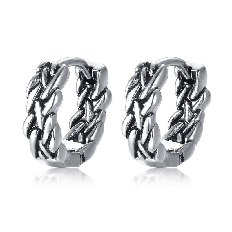 Vnox Retro Dragon Head Huggie, Vintage Stainless Steel Men Hoop Earrings, Cool Tranditinal Chinese Lucky Almut Boy Jewelry