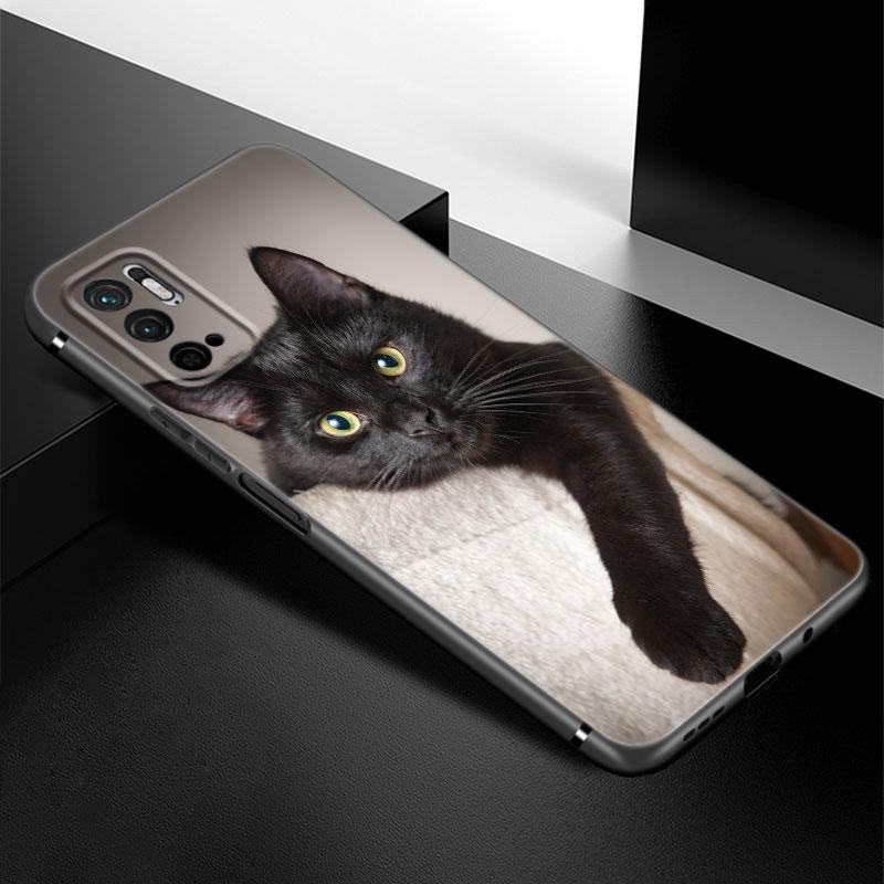Schwarze Katze Starrendes Auge Handyhülle Für Xiaomi Redmi Note 7 8 9 10 Lite 11 11E 11T 12 Pro 11S 4G 10T 5G 8T 9S 10S TPU Schwarze Hülle