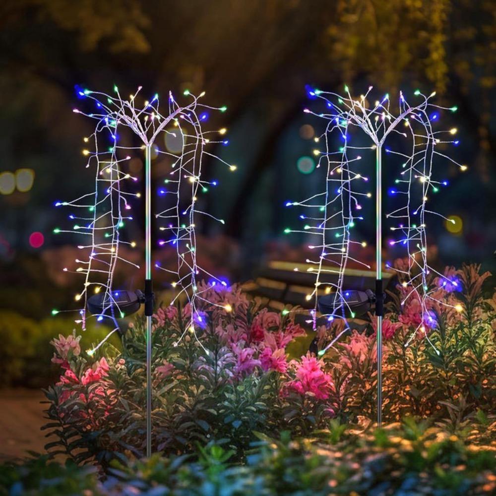 120LED Willow Tree Lamp 8 Lighting Modes String Light Decorative Pathway Flowers Lights  Garden