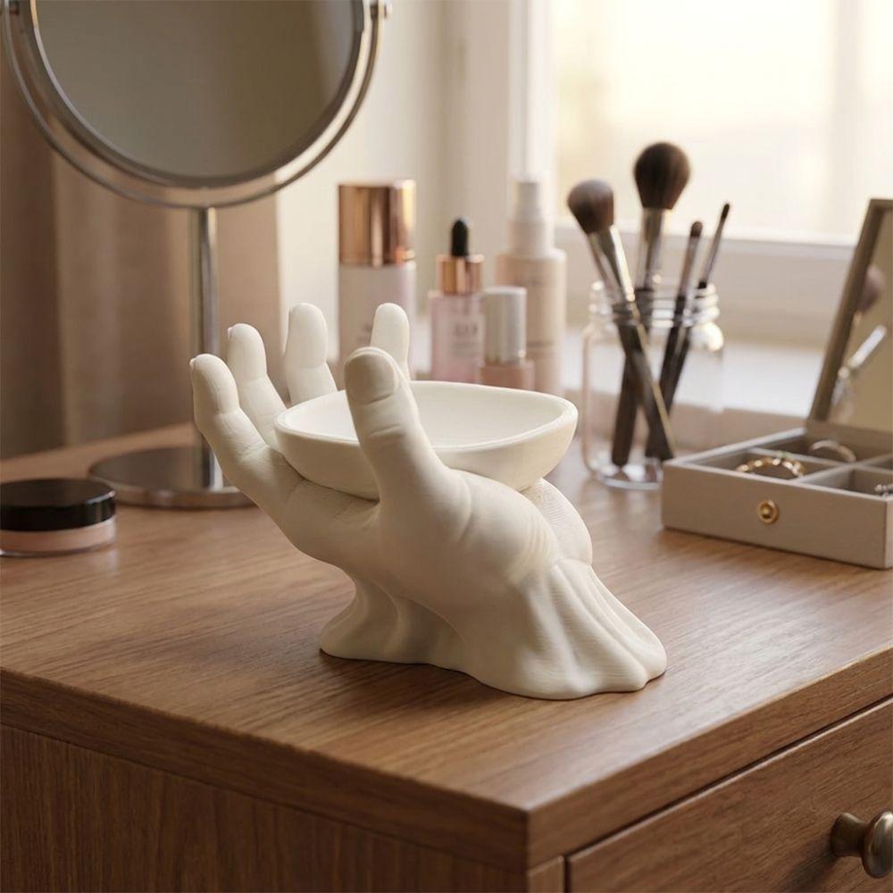 Craft Open Palm Palm Jewelry Storage Tray Multi-purpose Plastic Hand Sculpture 3D Printed Decorative Ornament Key Storage