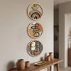 4pcs Round Shape Hanging Signs for Home Wooden Wall Decoration Bohemian Wall Art Set  Baby Room