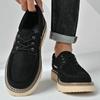 Fashion Men Casual Shoes Handmade Leather Work Shoes Male Lace-up Flats Sneakers Platform Comfortable Outdoor Business Walking Shoes