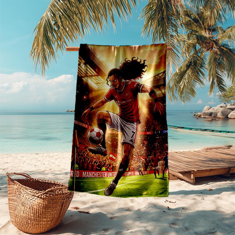 1pc Football Passion Cartoon Quick Dry Microfiber Bath Towel for Swimming Surfing Camping Unisex Holiday. SJT720116