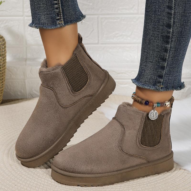 2025 New Arrival Thickened Fleece-Lined Cotton Boots Winter Fashion Slip-On Women's Snow Boots