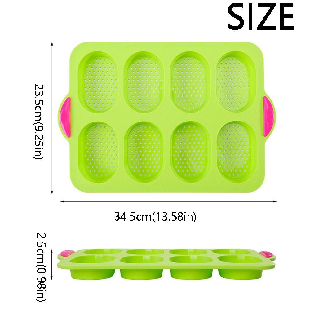 8 Grids Bread Baking Form Silicone Hamburger Bun Mold Silicone Baking Pan  Kitchen Bakeware