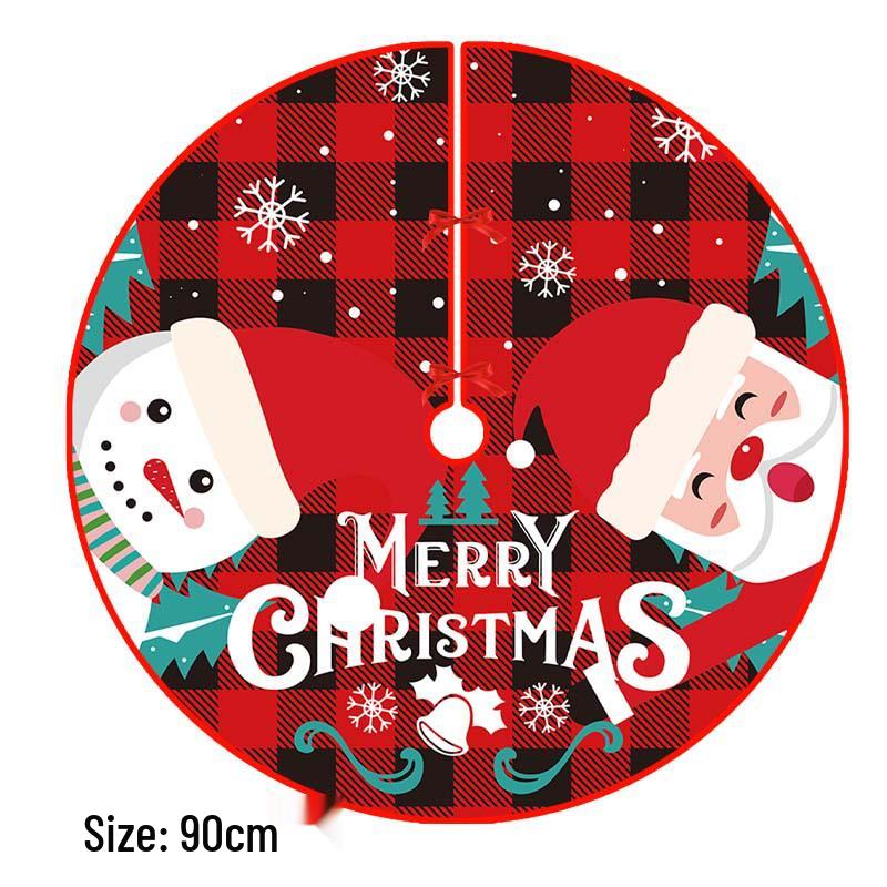 Creative Cartoon Print Christmas Tree Skirt - Festive Home & Party Decoration