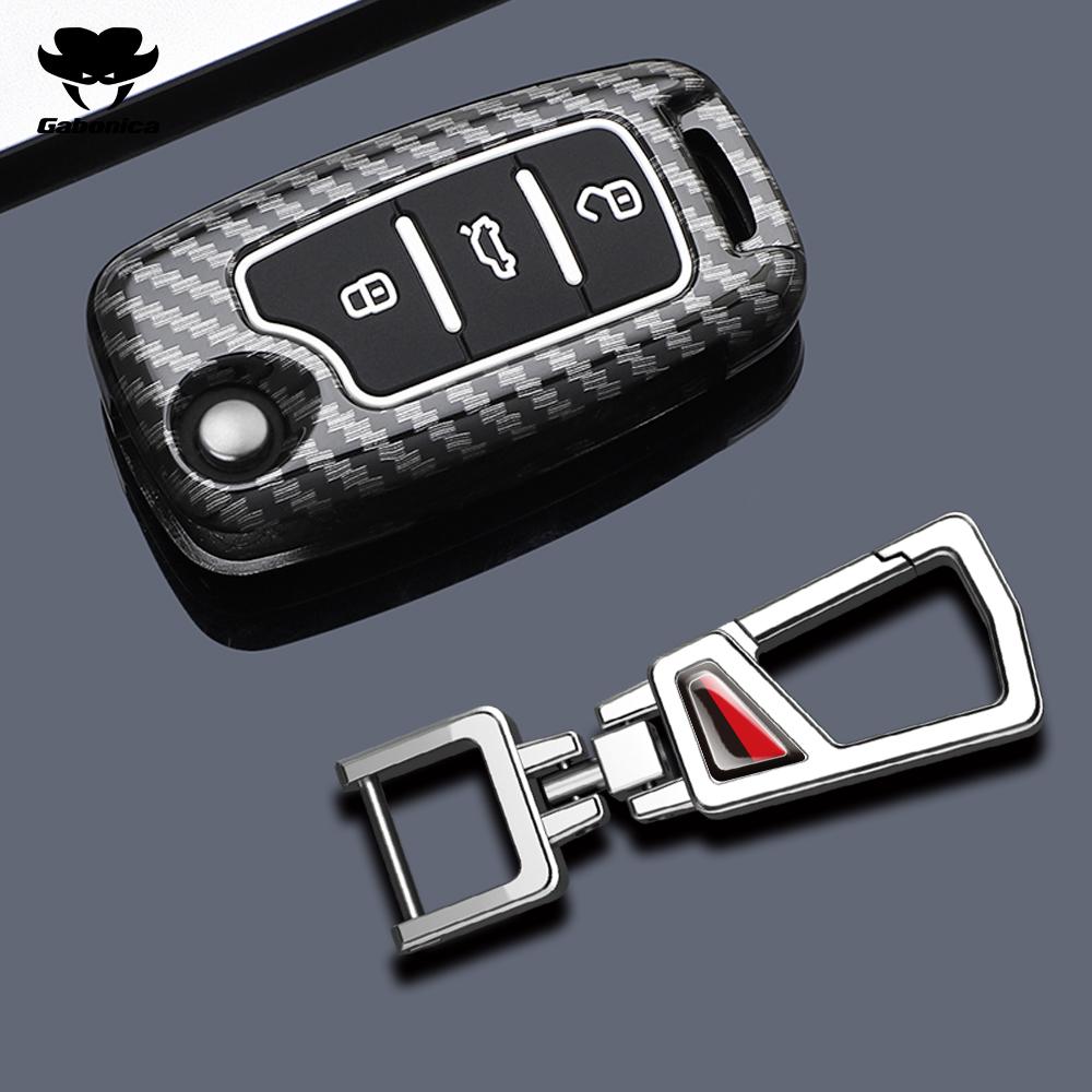 Abs Carbon Fiber Car Key Case Cover For Vw Volkswagen Polo Tiguan Passat B5 B6 B7 Golf 4 5 6 Mk6 Jetta Lavida For Skoda Octavia