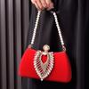 Luxury Design Female Evening Bag Retro Formal Occasion Diamond Velvet Handbag Wedding Party Mother's Purple Red Clutch Bags