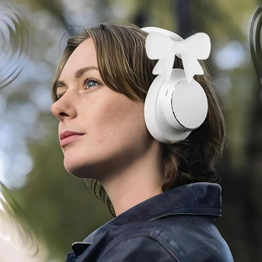 DIY Silicone Bow Headphone Accessory Clip on 3D Bows Decor for Earphone Headphone Clip Decor Women