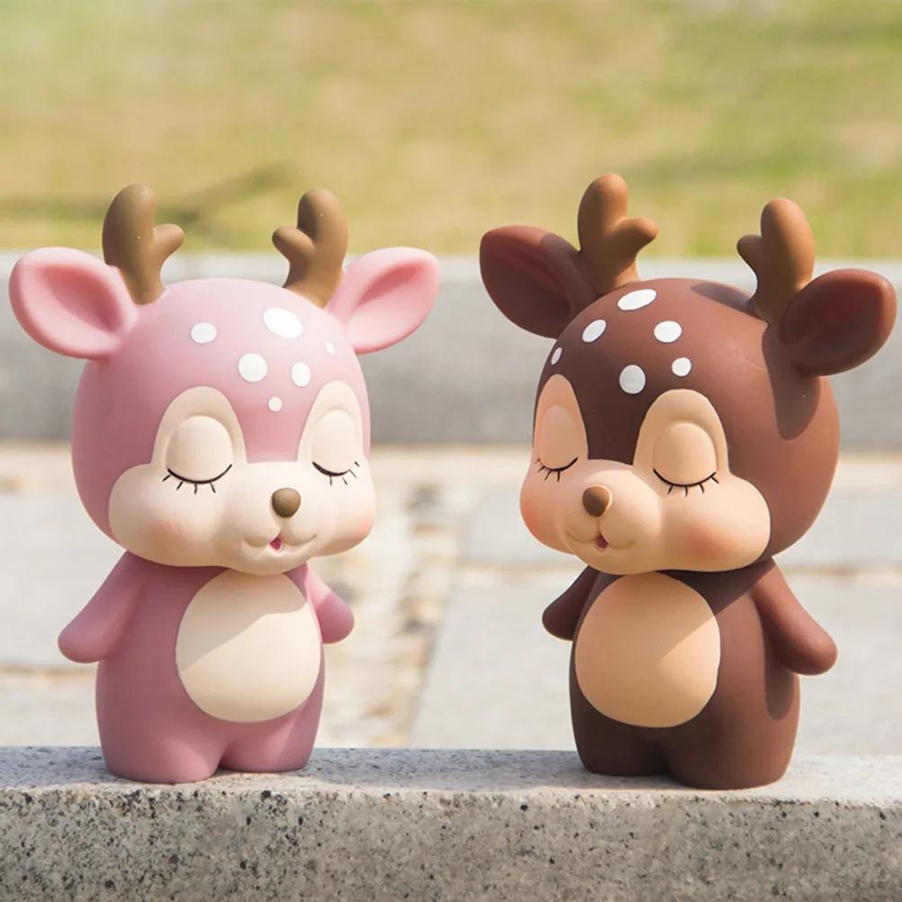 Cartoon Cute Deer Shape Piggy Bank Coin Storage Container Money Jar Coins Money Box Large Savings Box Valentine's Day Gifts