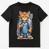 Cute Janitor Cat Graphic Design Unisex T-Shirt