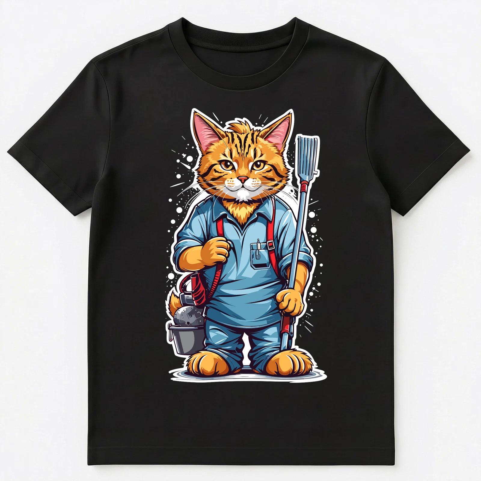 

Cute Janitor Cat Graphic Design Unisex T-Shirt M