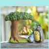 Mein Nachbar Totoro Harz Gartendekoration Mit Cartoon-Katzen-Schaukel Für Zuhause Und Büro