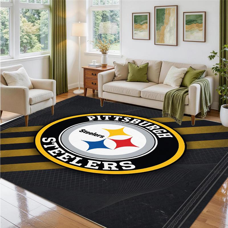 Covor din Catifea Cristal cu Design Pittsburgh Steelers Covoraș Decorativ Moale pentru Dormitor Intrare