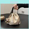 Fashion Water Bucket Handbag With Polyester Lining And Single Shoulder Strap For Casual Outfits