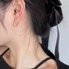 Simple Geometric Frosted Earrings Female Cold Wind Temperament Earring Buckle Niche Hundred with Earrings Affordable Dainty Earrings Daily Wear
