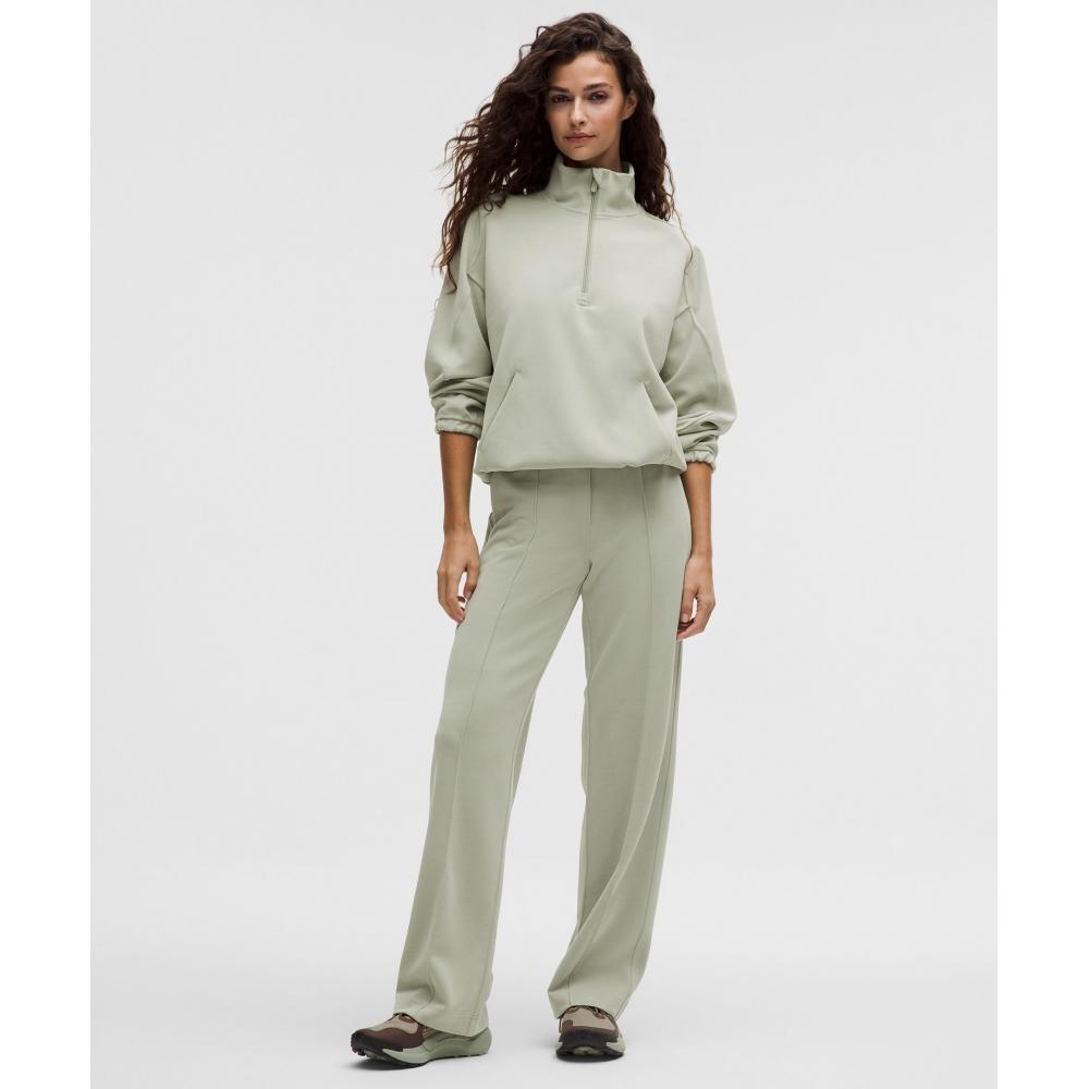Lululemon Softstreme Half Zip  Long Fog Green
