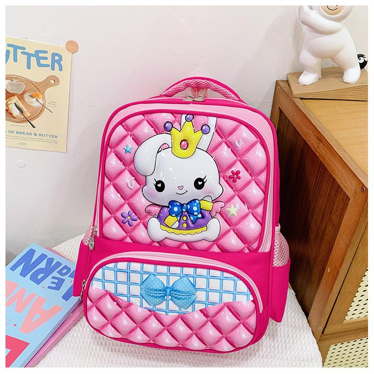 

School BagsNew cartoon animation large capacity fashion butterfly rabbit backpack tide 1-3 grade backpack розовый