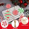 Christmas Photo Props 12/24/36Pcs Candy Cane Ornaments, Wooden Xmas Tree Decor with Red Green Rustic Striped Color, Holiday Hanging Decorations