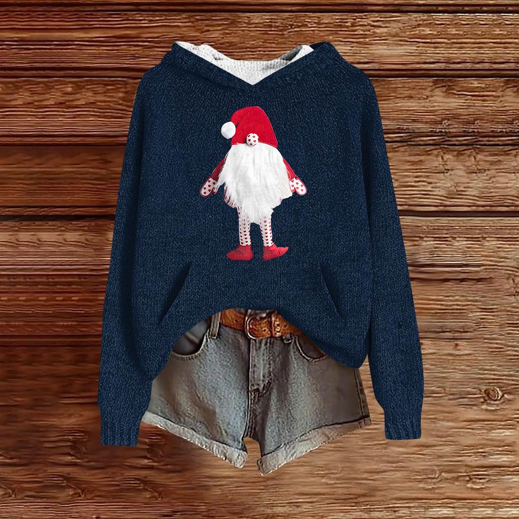 Sweatshirts For Women Knit Sweater Cute Shirt Fall Pullover Hooded Sweatshirt