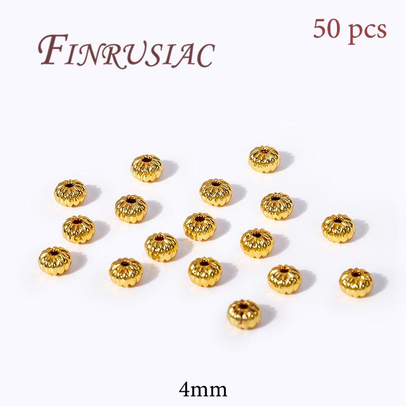 18K Gold Plated Bead End Caps For Jewelry Making Supplies Spacer Bead Caps DIY Accessories