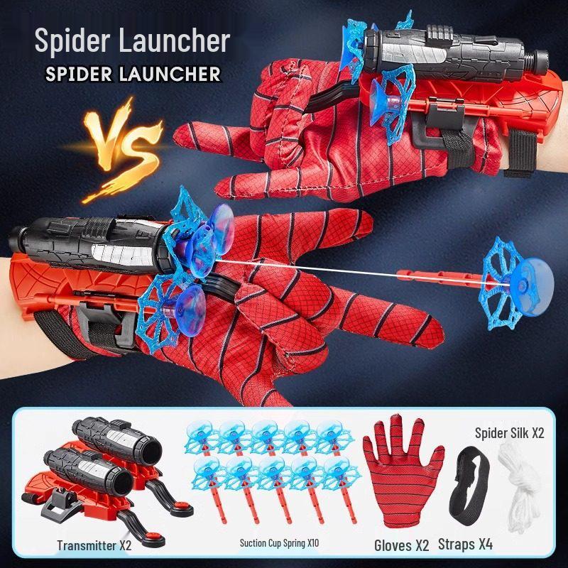 Hero Wearable Spider Launcher Toy with Suction Cup Soft Bullets for Kids