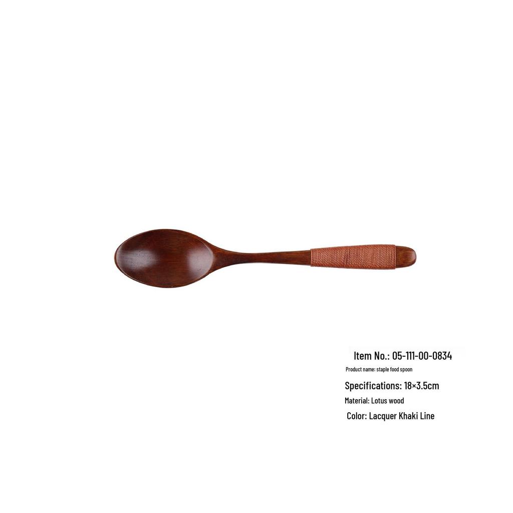 Japanese Korean Wooden Spoon & Chopsticks Set - Portable Tableware for Soup, Rice, and Serving.