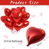18-Inch Red Love Heart Star Foil Balloons Inflatable Helium Party Decor for Weddings Birthdays Celebrations 5 or 10 Pcs Set