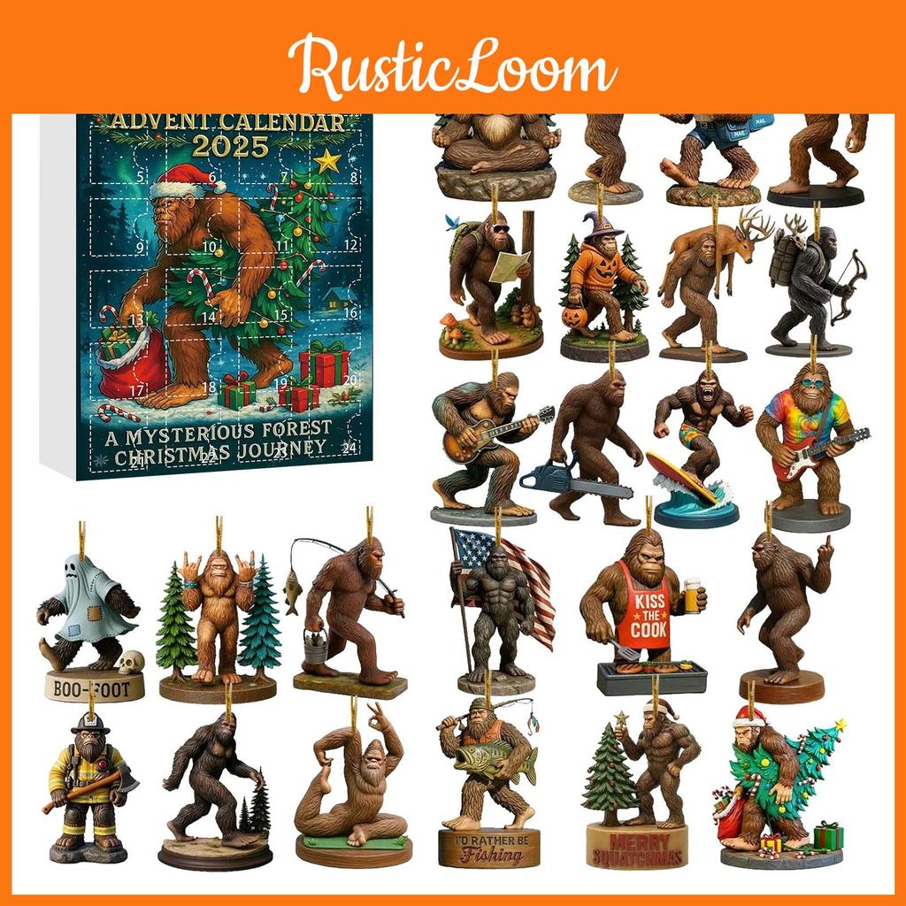 Kerst Adventskalender Met Bigfoot Monster Acryl Feestdecoratie Voor Party Cadeaus