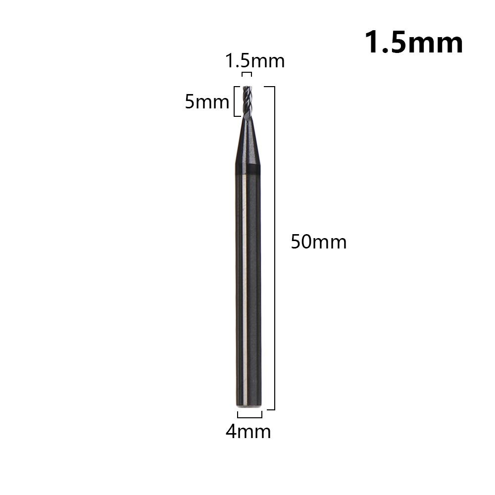 4 Flute Mill Cutter 1mm 1.5mm 2mm 2.5mm 3mm 4mm 5mm 6mm High Quality Endmill Cutting Machine Tools For Home DIY Supplies