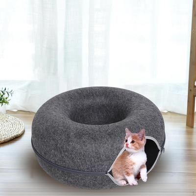 Cave for Cat Zipper Save Space Scratch Resistant Washable Kitten House Nest Removable 60x60x28cm