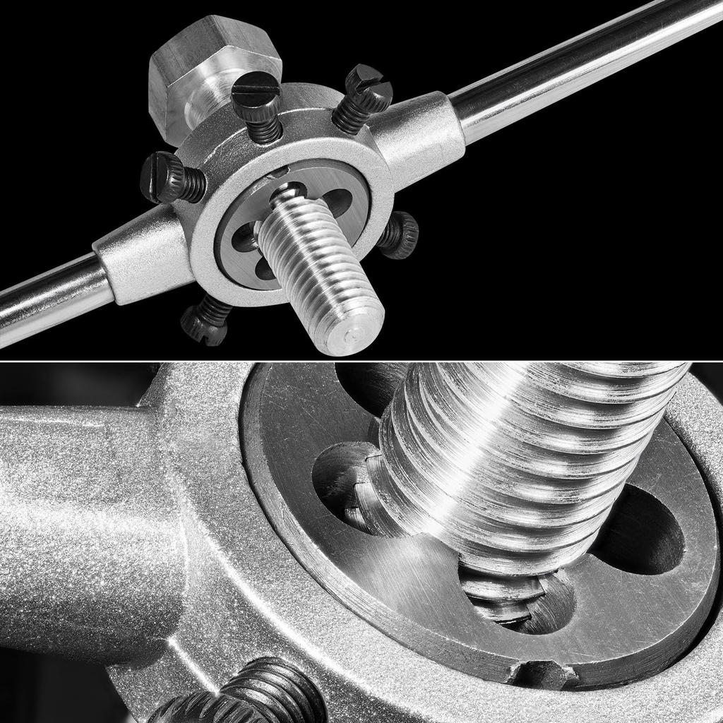 Uxcell Round Die Stock Handle Wrench 25mm Adjustable Threading Die Wrench Handle Holder for Bolt Thread Bar Type Tool Metric Outer Diameter (0.98")