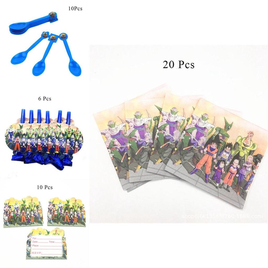 Dragon Ball Z Theme Party Decor Supplies Tableware For Vibrant Birthday Celebrations