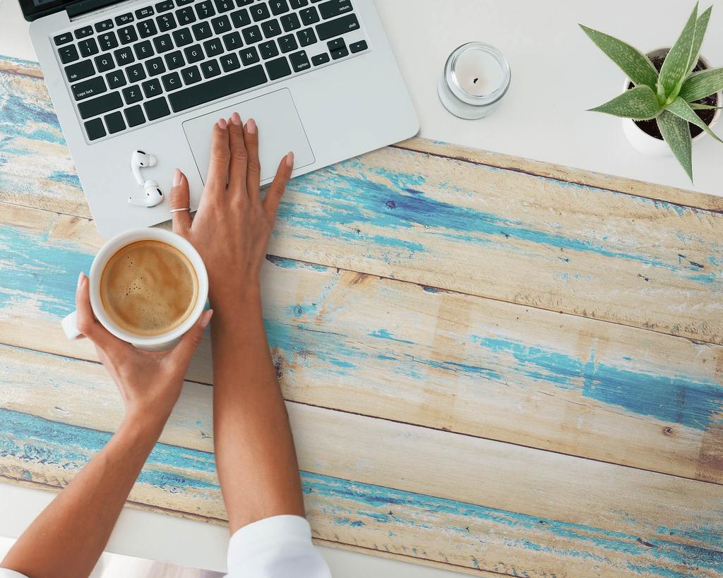 Podkładka Ochronna Na Biurko Z Grafiką Drewniane Deski Vintage 120X60 Cm
