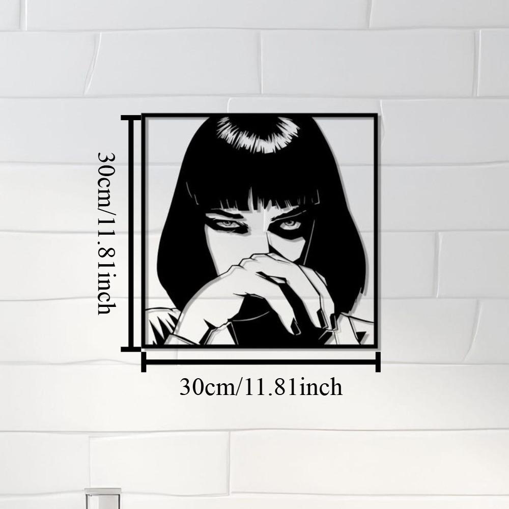 Metal Wall Art Pulp Fiction Mia Wallace Home Decor Quentin Tarantino Movie Fan Gift 12in чёрный