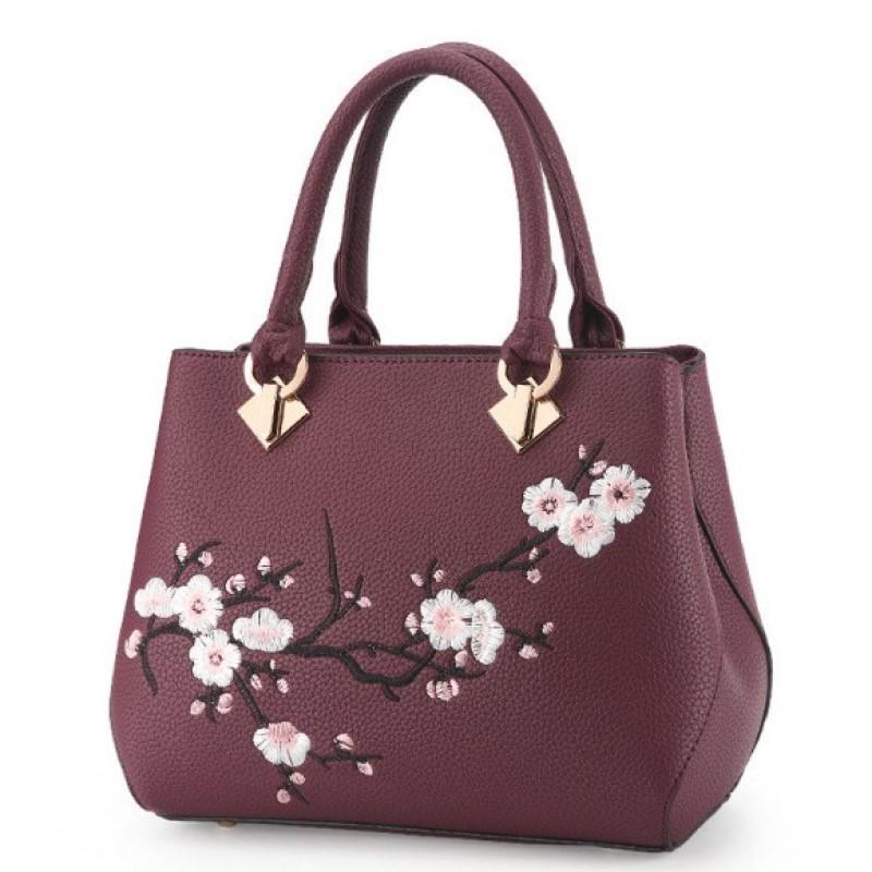

Модна жіноча сумка Повсякденна сумочка Вишита сумка через плече 26x14x22cm purplish червоний колір