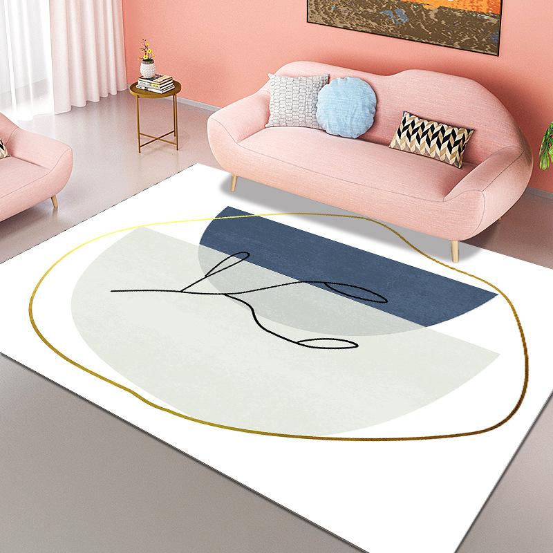 Retro Geometric Style Living Room Carpet Bedroom Bedside Carpet Modern Minimalist Luxury Floor Mat