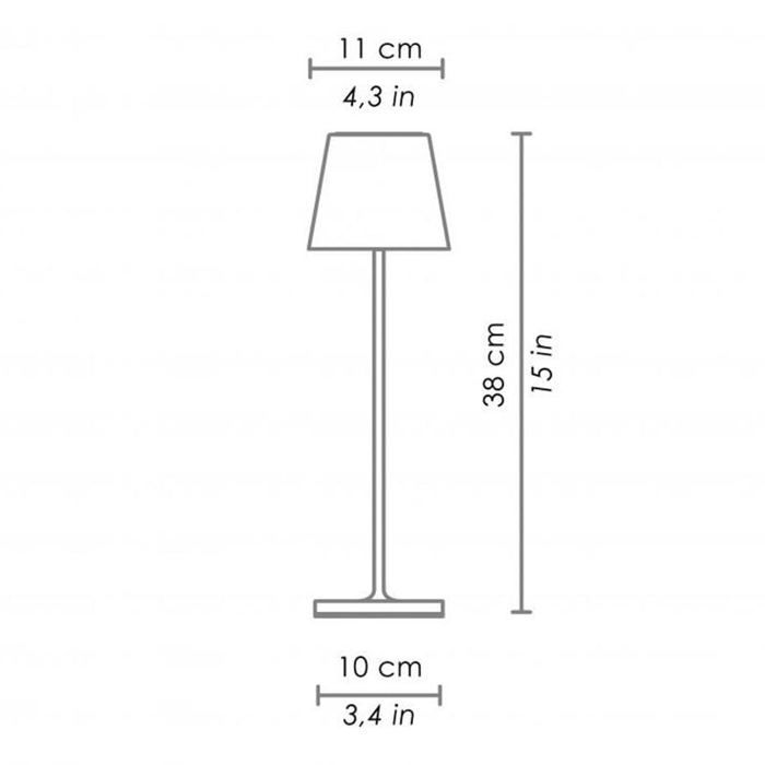 Lampe de table - zafferano - poldina pro - led dimmable sans fil - ip65 - crème