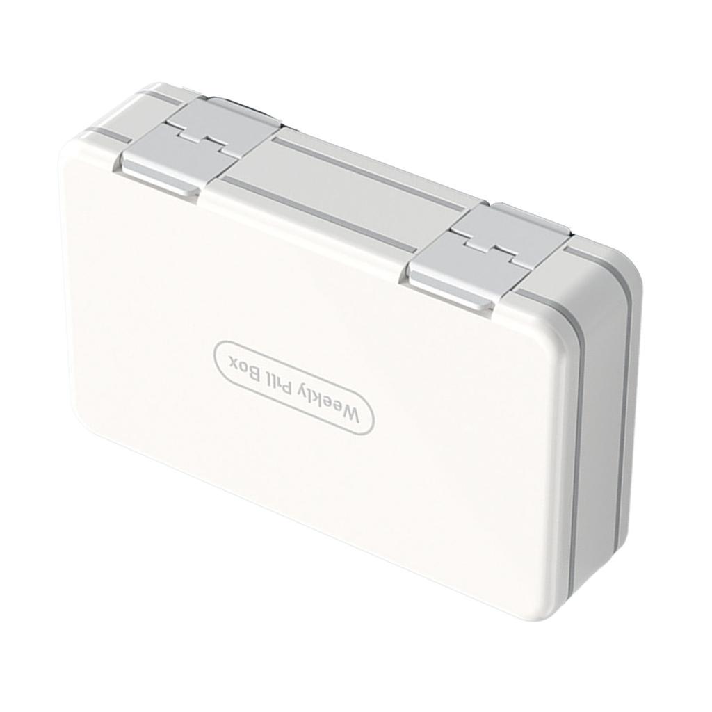 Weekly Medicine Organizer Plastic Large Capacity Portable 7 Day Medicine Case for Home Travel White